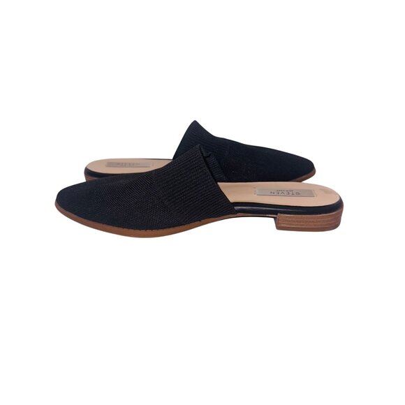 Steven New York Valdez Knit Black Textured Mule Flats 9 Classic Money Minimalist - Picture 8 of 10